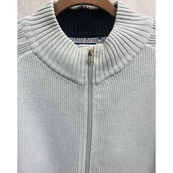 Pepe Jeans London Vintage Cardigan Men Sweater Logo Spell Out Size XL Blue - Picture 4 of 14